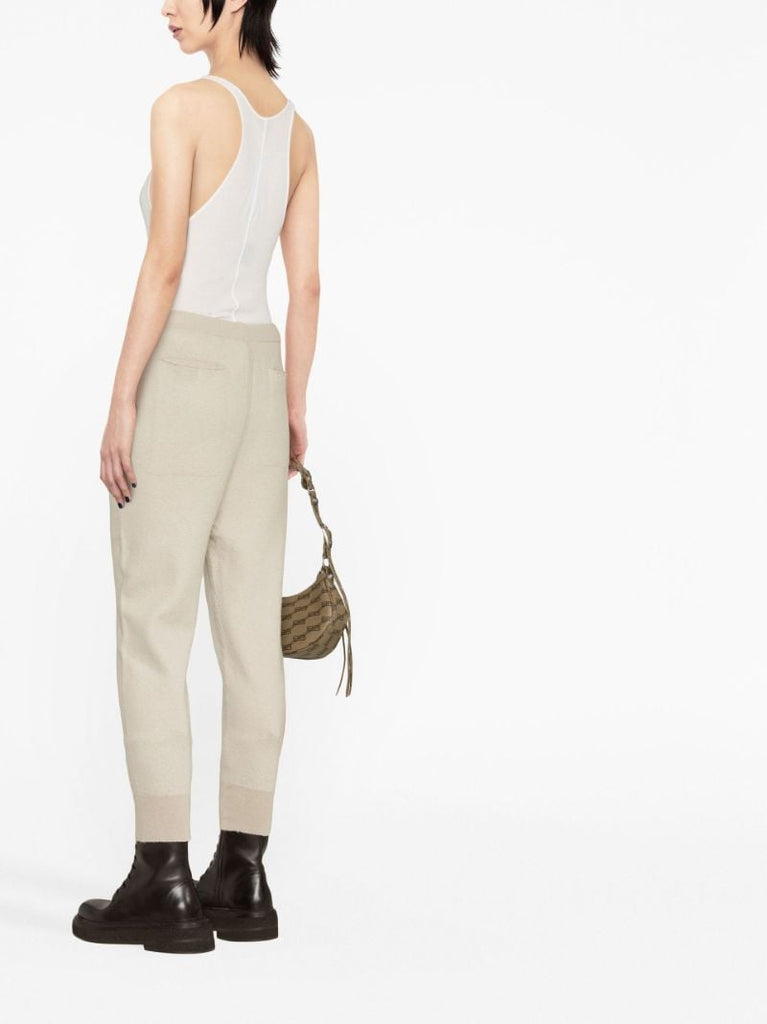 Neutral Cashmere Track Pants