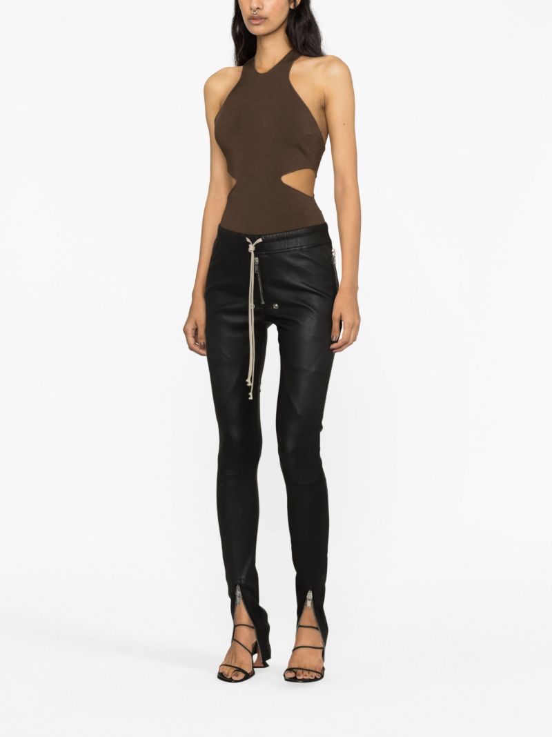 Black Gary Leather Skinny Trousers