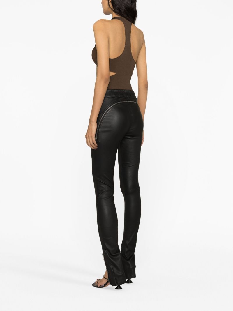 Black Gary Leather Skinny Trousers