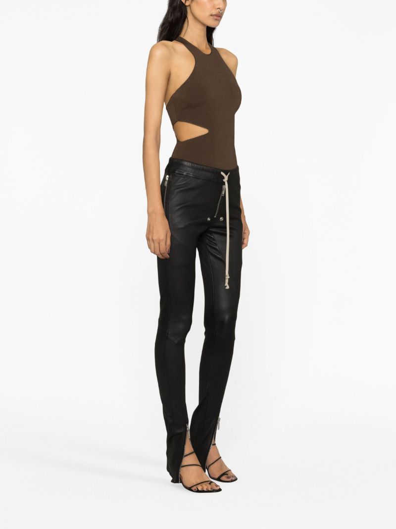 Black Gary Leather Skinny Trousers