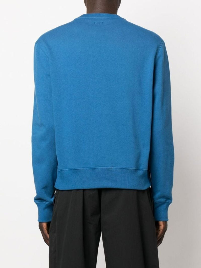 Blue Curb Logo Cotton Sweatshirt