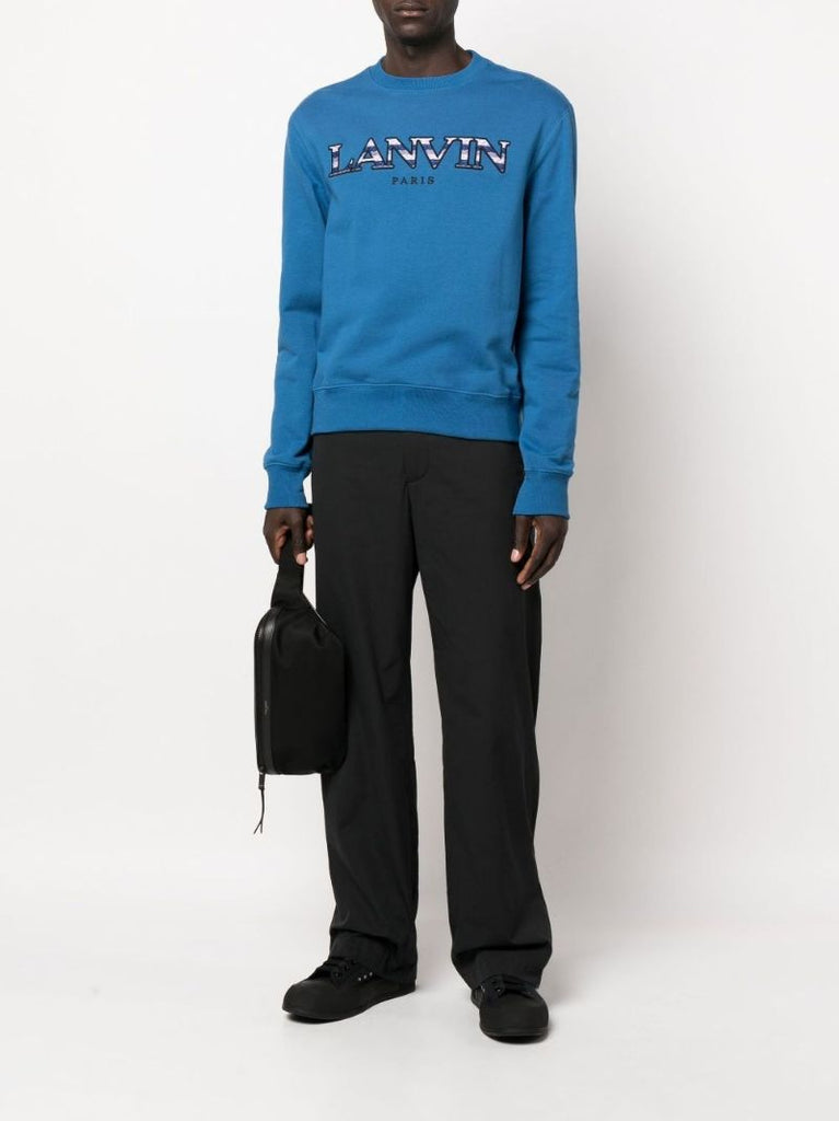 Blue Curb Logo Cotton Sweatshirt
