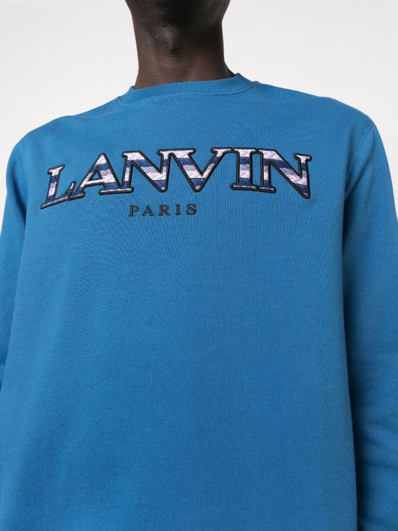 Blue Curb Logo Cotton Sweatshirt