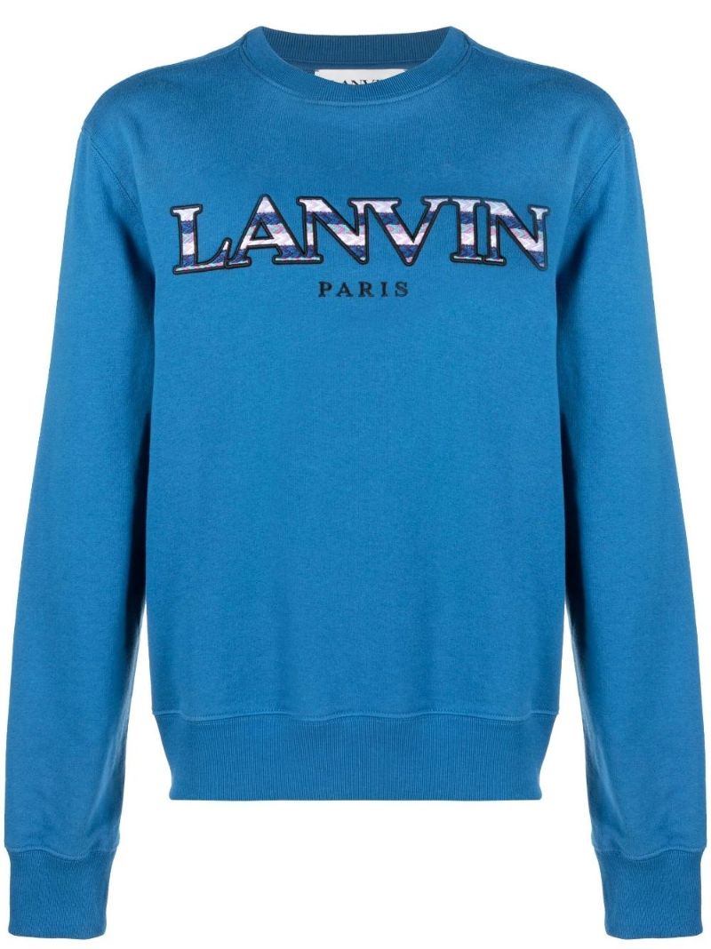 Blue Curb Logo Cotton Sweatshirt
