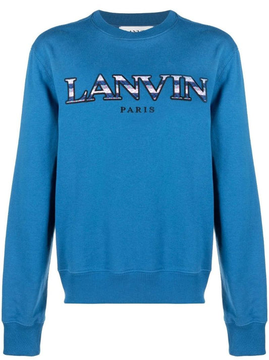 Blue Curb Logo Cotton Sweatshirt