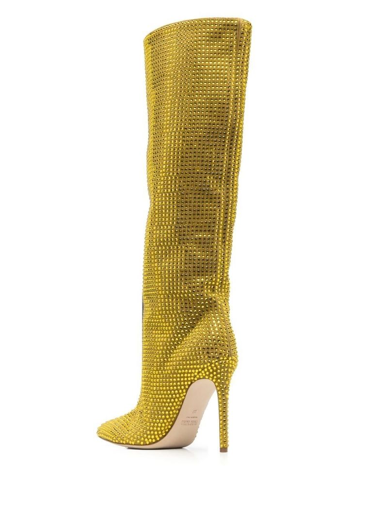 Yellow Holly 105 Crystal Knee-high Boots