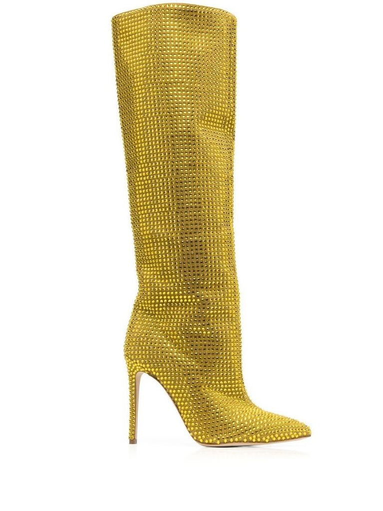 Yellow Holly 105 Crystal Knee-high Boots