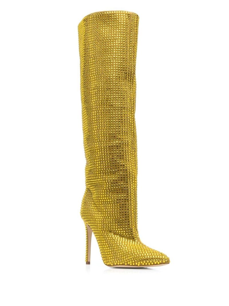 Yellow Holly 105 Crystal Knee-high Boots