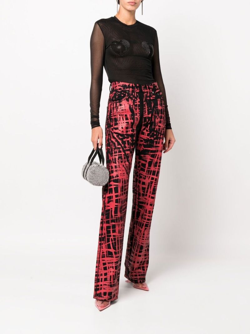 Black Crystal Mesh Top