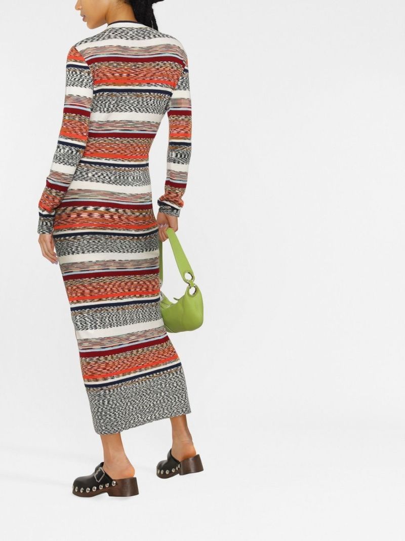 Orange Zigzag Woven Maxi Dress