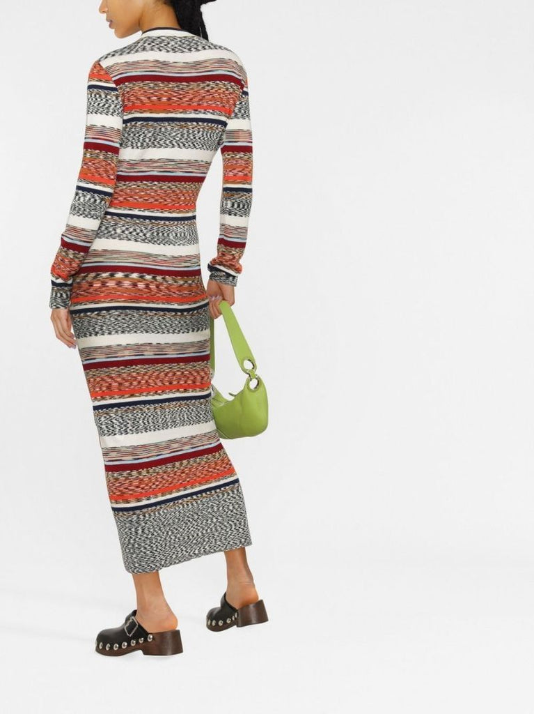 Orange Zigzag Woven Maxi Dress