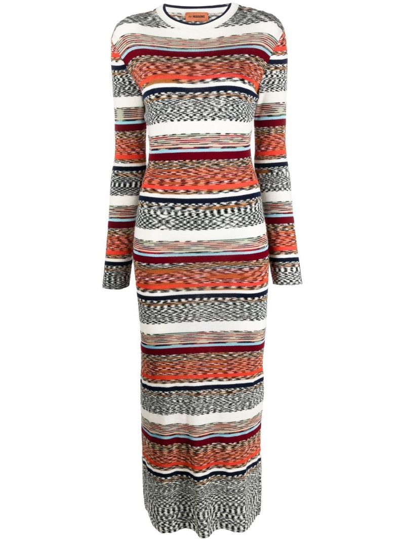 Orange Zigzag Woven Maxi Dress