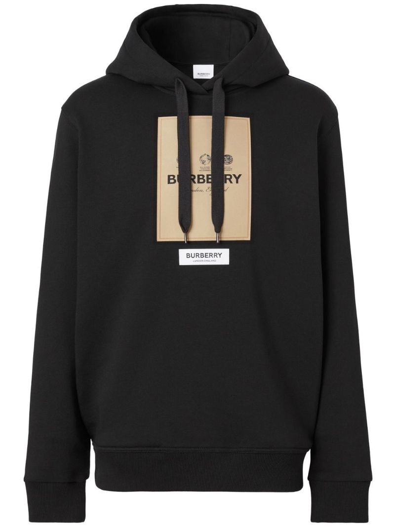 Black Label AppliquÃ_x0083_Â© Cotton Hoodie