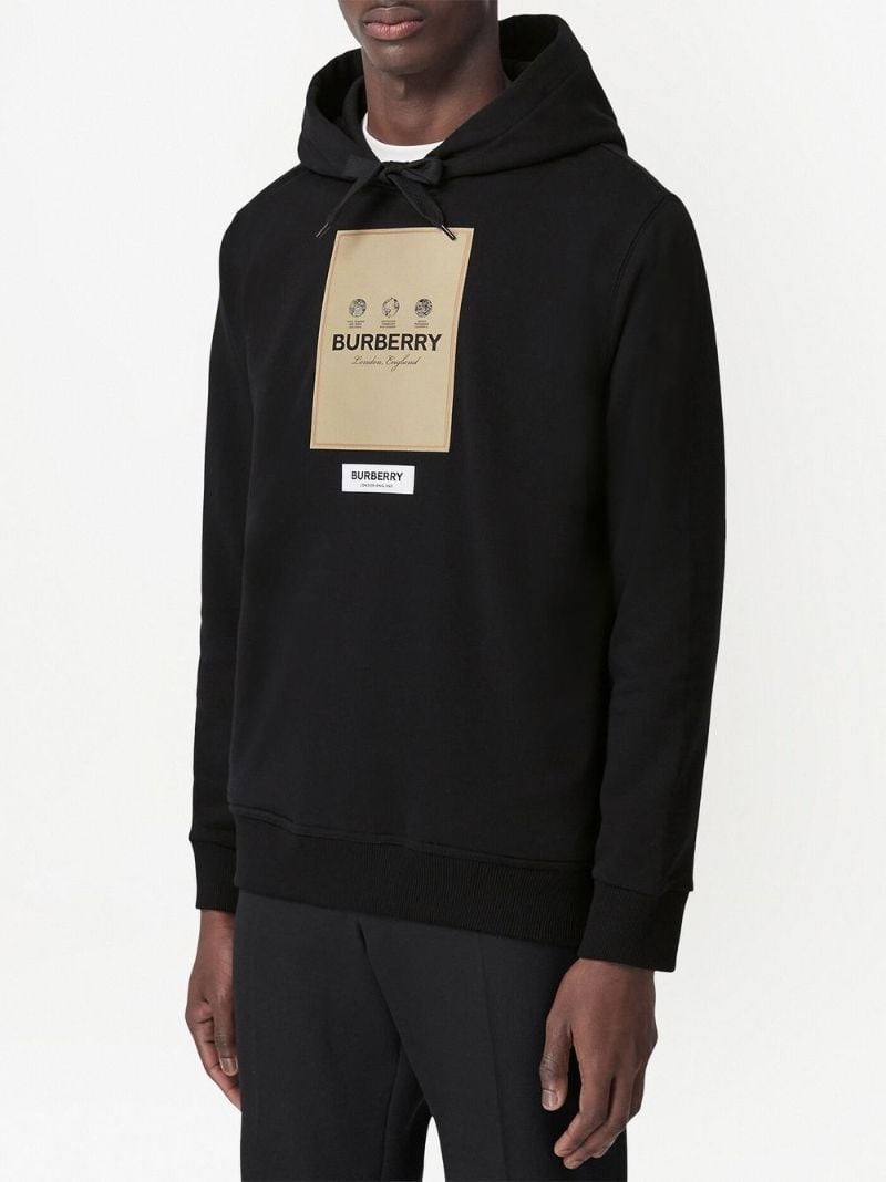 Black Label AppliquÃ_x0083_Â© Cotton Hoodie