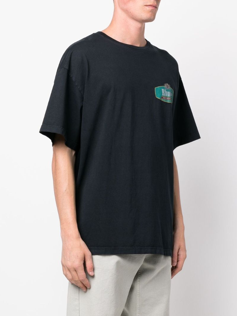 Black Racing Crest Cotton T-shirt