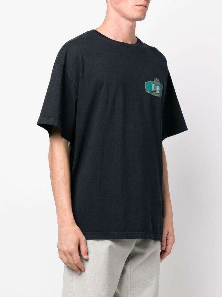 Black Racing Crest Cotton T-shirt