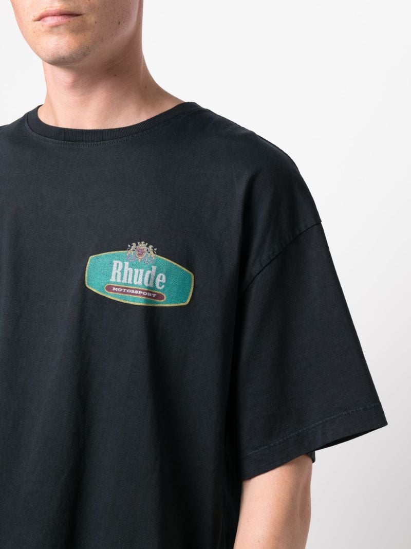 Black Racing Crest Cotton T-shirt