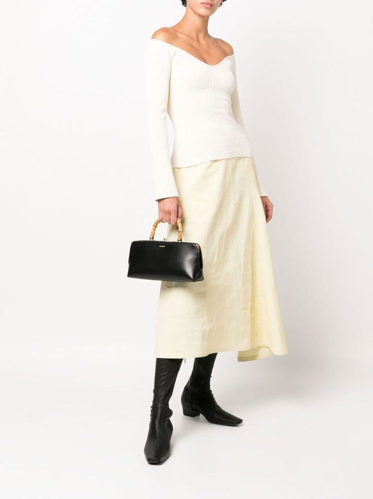Black Goji Mini Leather Tote Bag