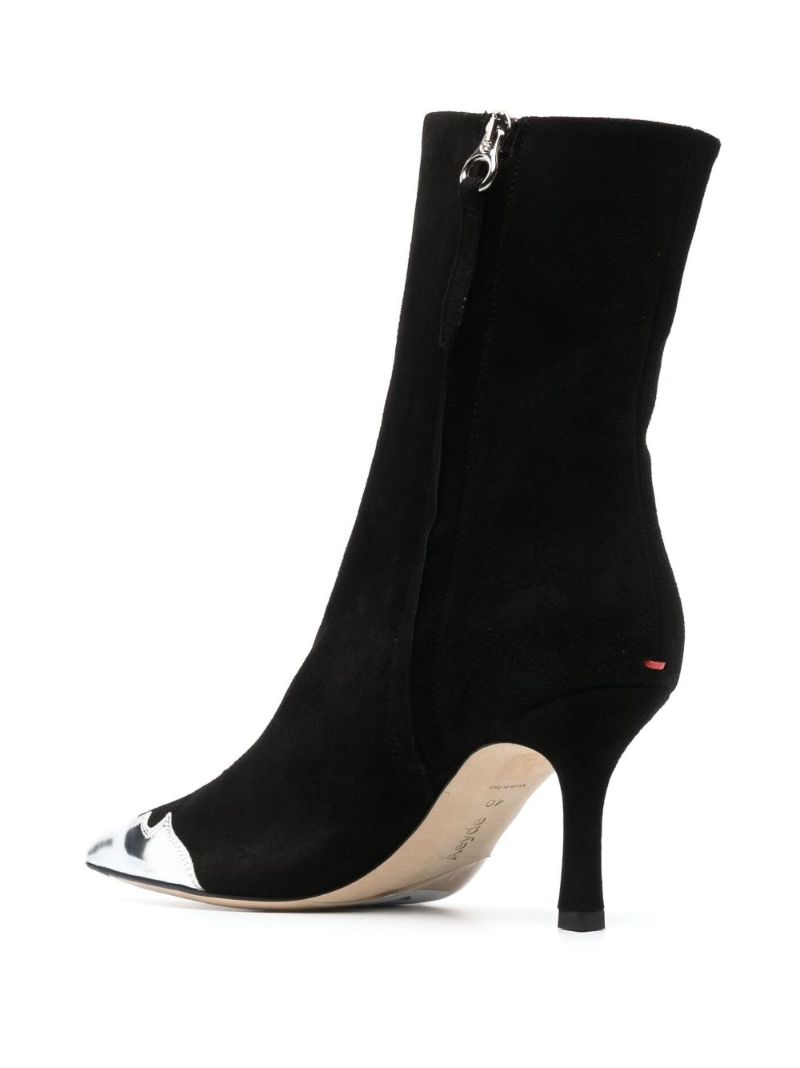 Black Zeta Metallic Toe Ankle Boots