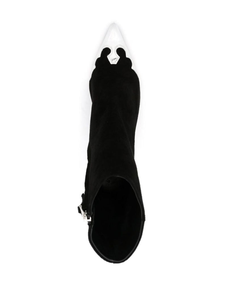 Black Zeta Metallic Toe Ankle Boots