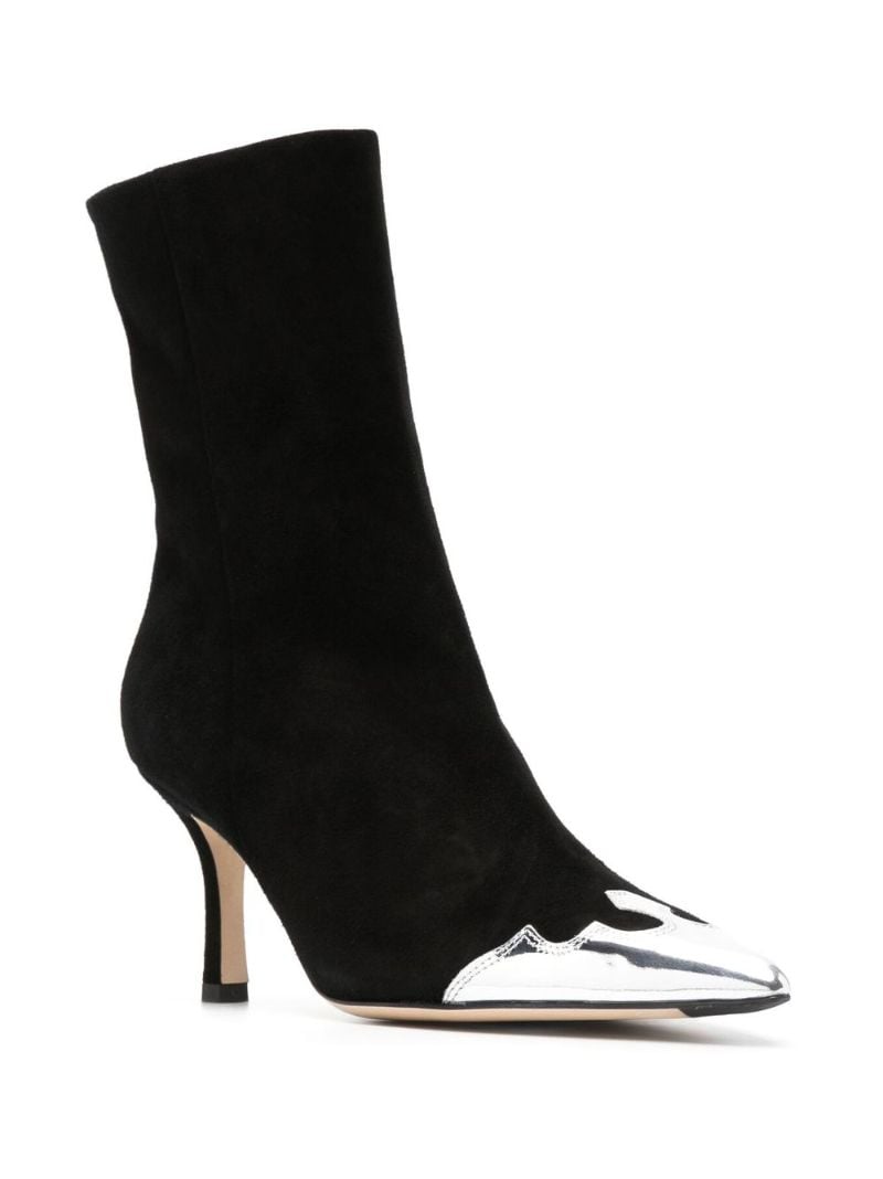 Black Zeta Metallic Toe Ankle Boots