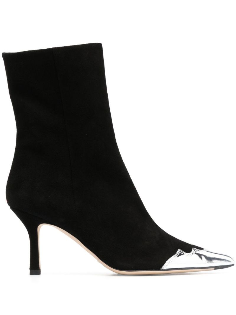 Black Zeta Metallic Toe Ankle Boots