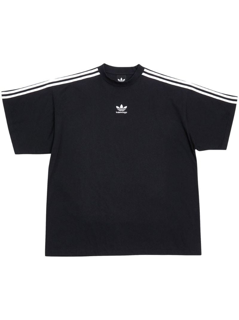 X Adidas Black Logo-embroidered Cotton T-shirt