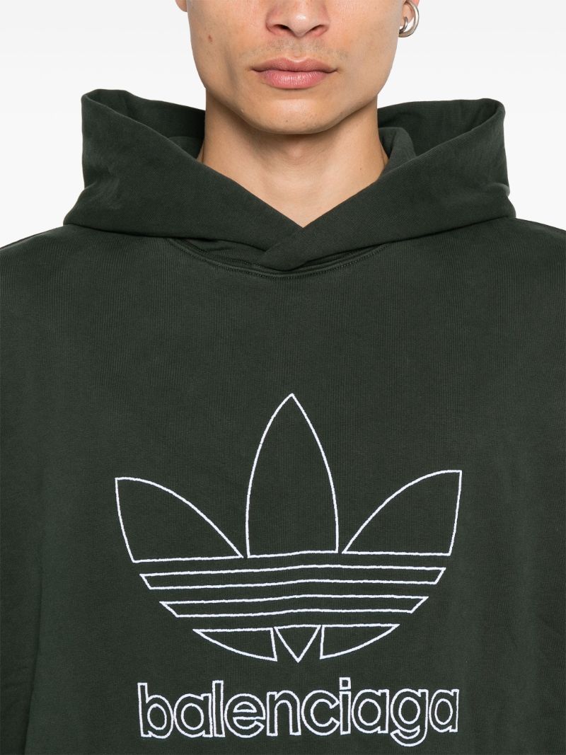 X Adidas Green Logo Print Oversized Hoodie