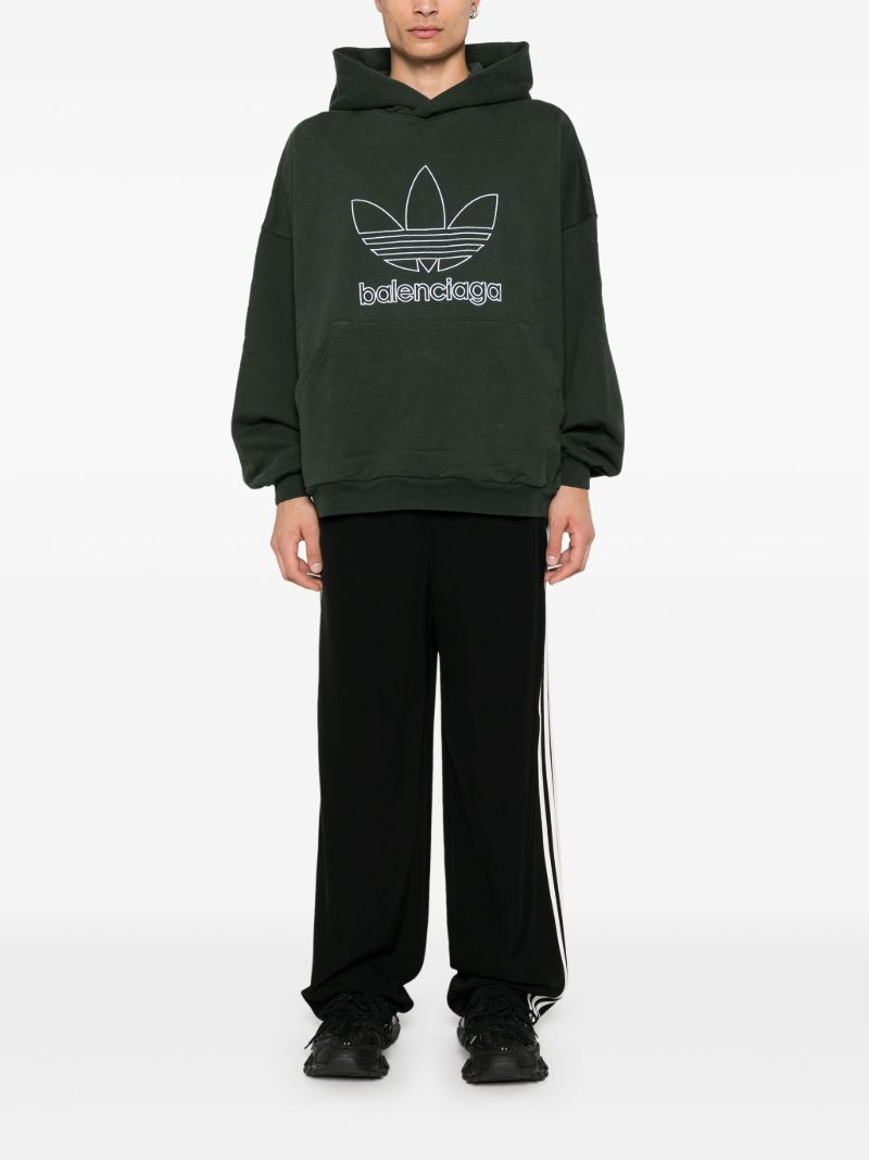 X Adidas Green Logo Print Oversized Hoodie