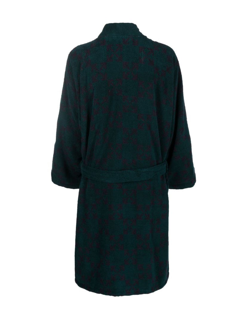 Green Arrow Print Terry Robe