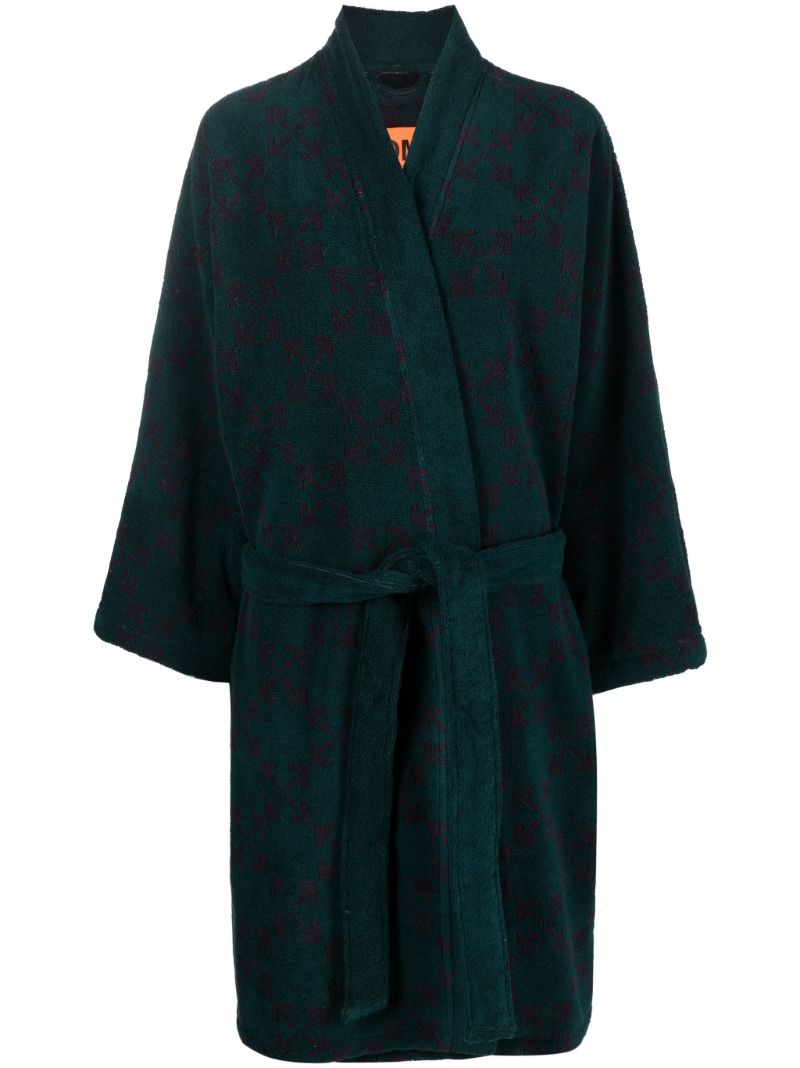 Green Arrow Print Terry Robe
