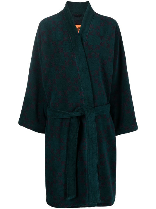 Green Arrow Print Terry Robe