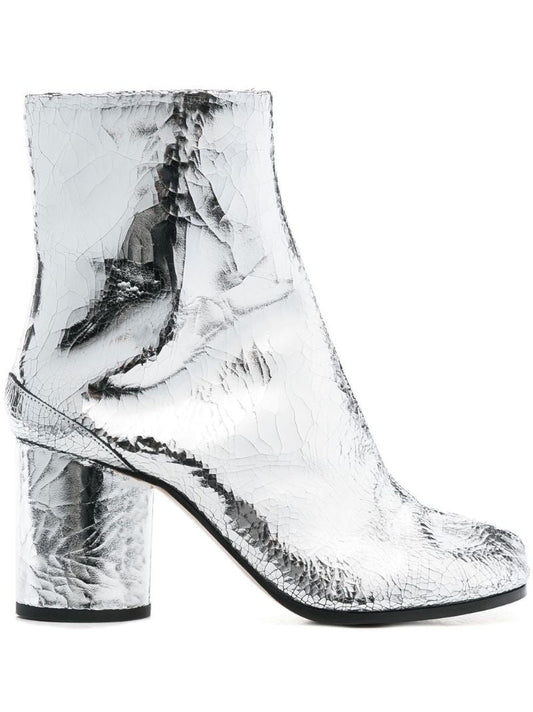 Silver Tabi 80 Leather Ankle Boots