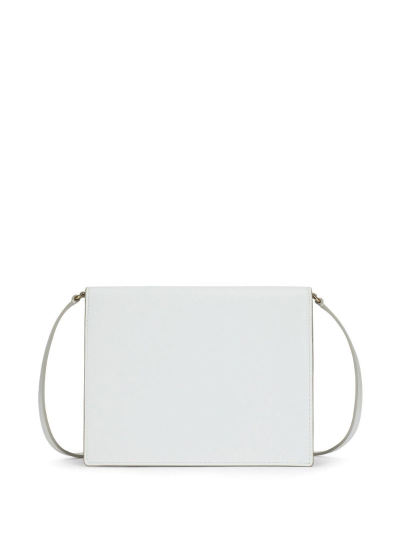 White Dg Logo Leather Cross Body Bag