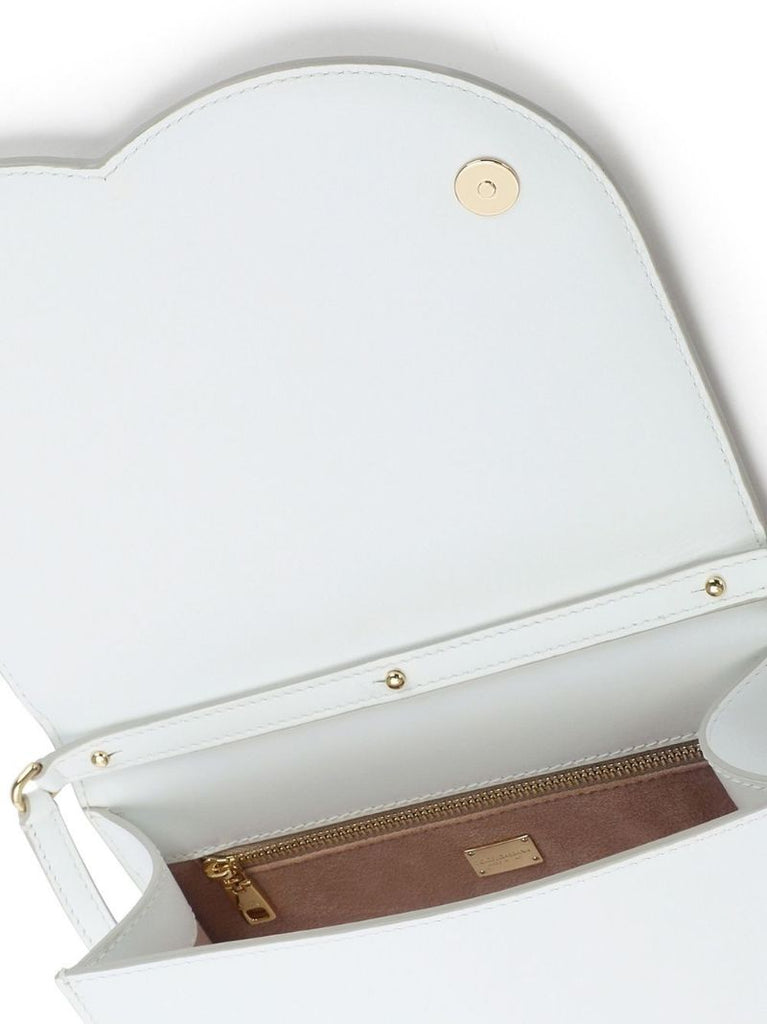White Dg Logo Leather Cross Body Bag