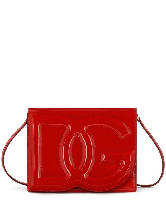 Red Dg Logo Leather Cross Body Bag