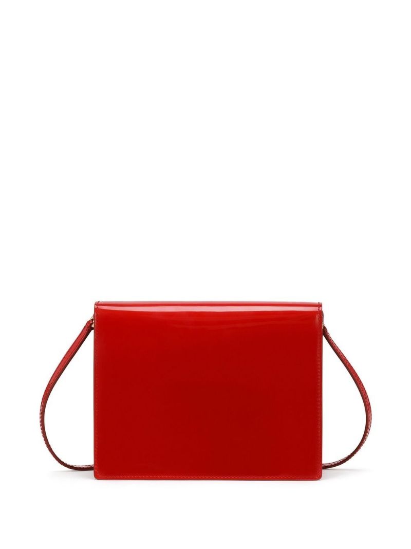 Red Dg Logo Leather Cross Body Bag