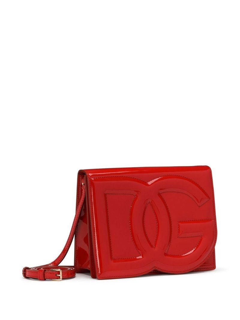 Red Dg Logo Leather Cross Body Bag