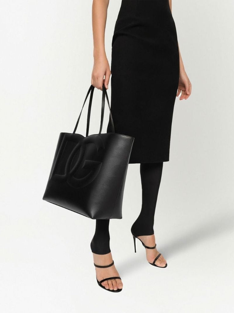 Black Dg Logo Tote Bag