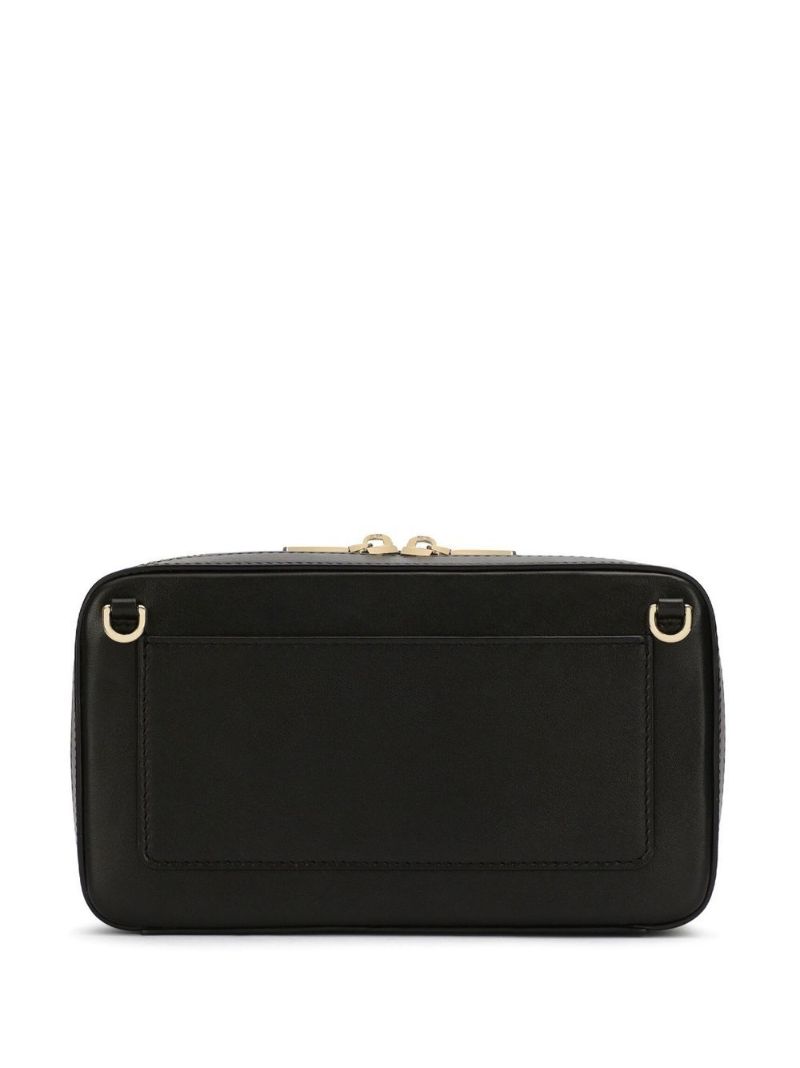 Black Small Logo Leather Camera Bag