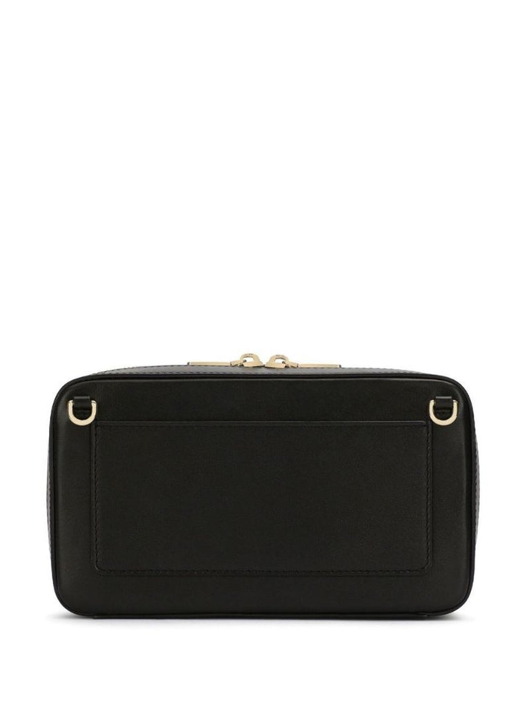 Black Small Logo Leather Camera Bag