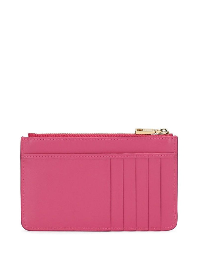 Pink Embossed Logo Card Holder