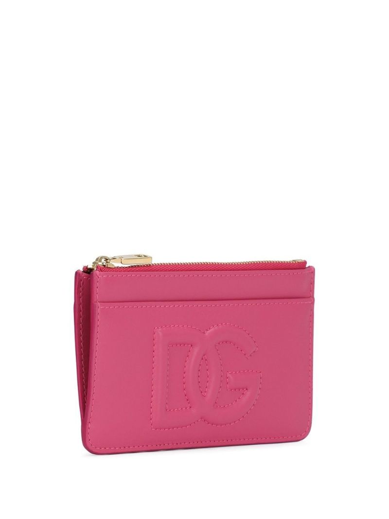 Pink Embossed Logo Card Holder