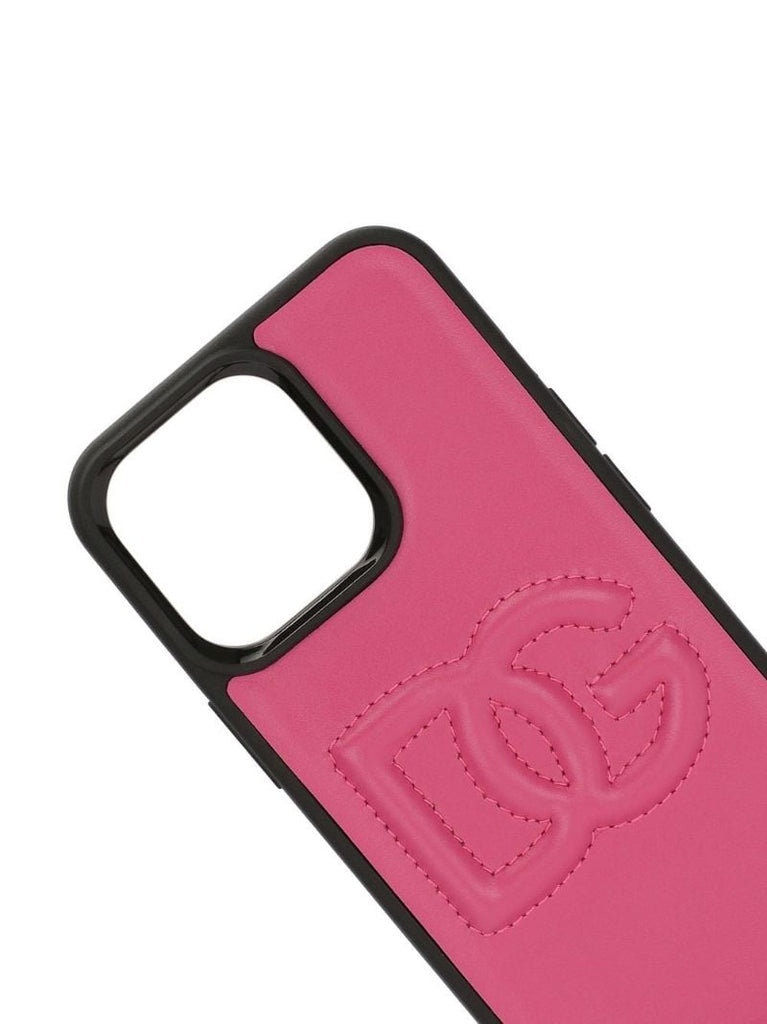 Pink Logo Leather Iphone Case
