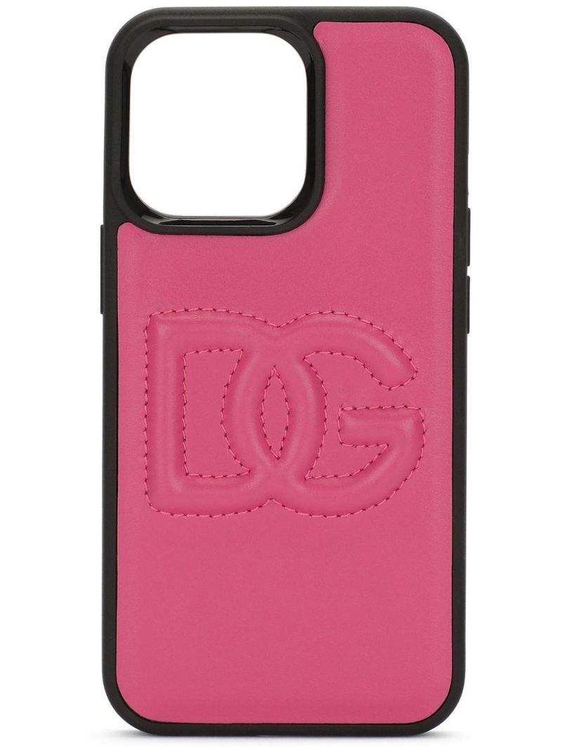 Pink Logo Leather Iphone Case