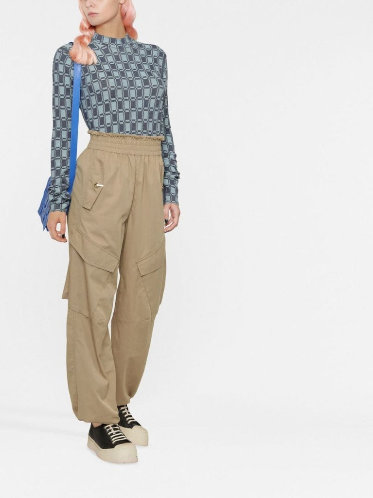 Blue Geometric Print Sweater