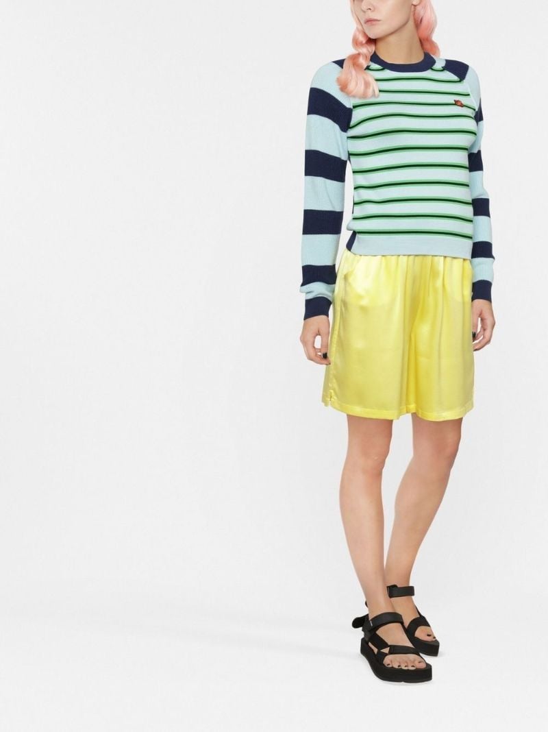 Blue Boke Flower Striped Wool Sweater