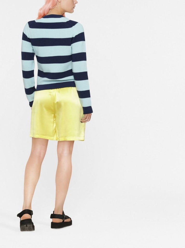 Blue Boke Flower Striped Wool Sweater
