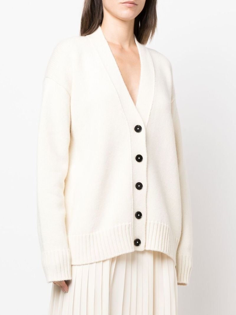 Neutral V-neck Cashmere Cardigan