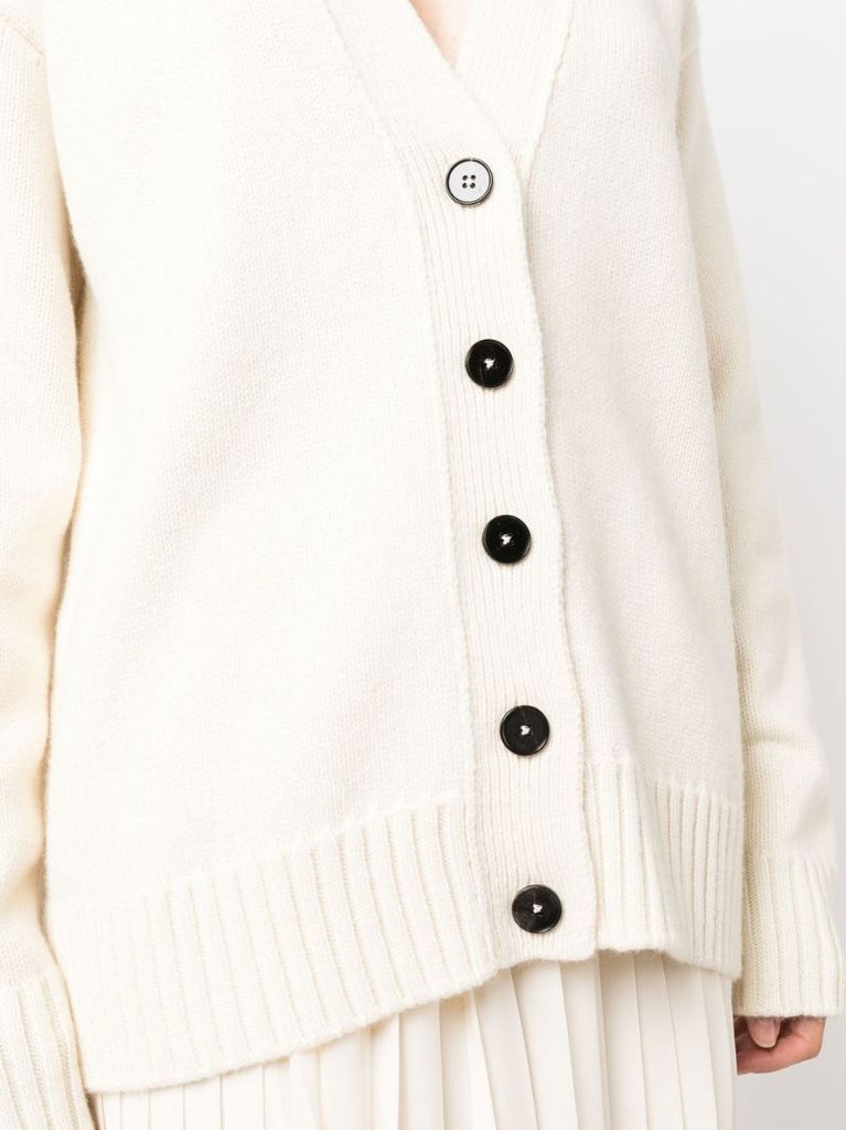 Neutral V-neck Cashmere Cardigan